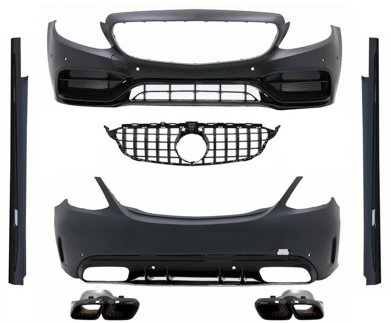 All in Point Body Kit Για Mercedes-Benz C-Class W205 14-20 Sedan Amg C63s Facelift Look Με Μάσκα & Μπούκες 0032590
